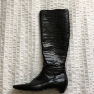 Dior knee high crocodile boots size 38